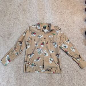 Todd Snyder Tan Shirt with Ski Print